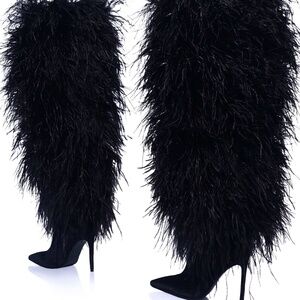 ShopFranki Feather Velour Boots